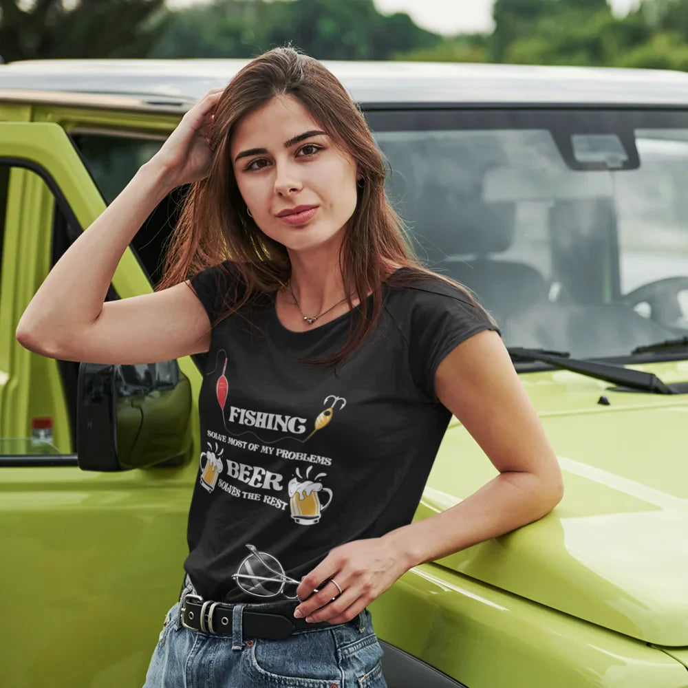 Outdoorzees Fishing Solves All My Problem T-Shirt for Women