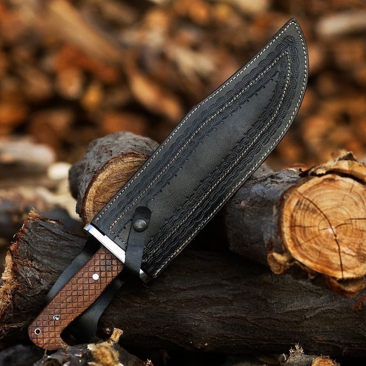 KBS Knives Collins & Co. Bowie Knife – 15.5" Full Tang D2 Steel Blade with Engraved Rosewood Handle & Leather Sheath