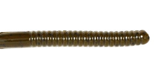 Just Lures Fishing Ribbon Tail Worm 6" - Green Pumpkin