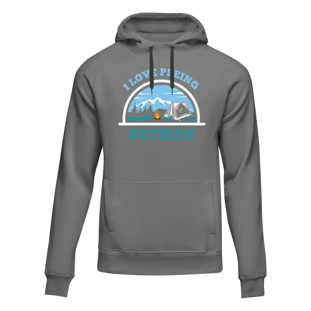 Outdoorzees I Love Peeing Outside Men Adult Fleece Hoodie