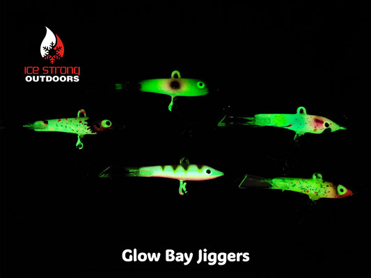 Ice Strong Outdoors - Glow Custom Bay Jiggers - 3/8 oz and 1/2 oz