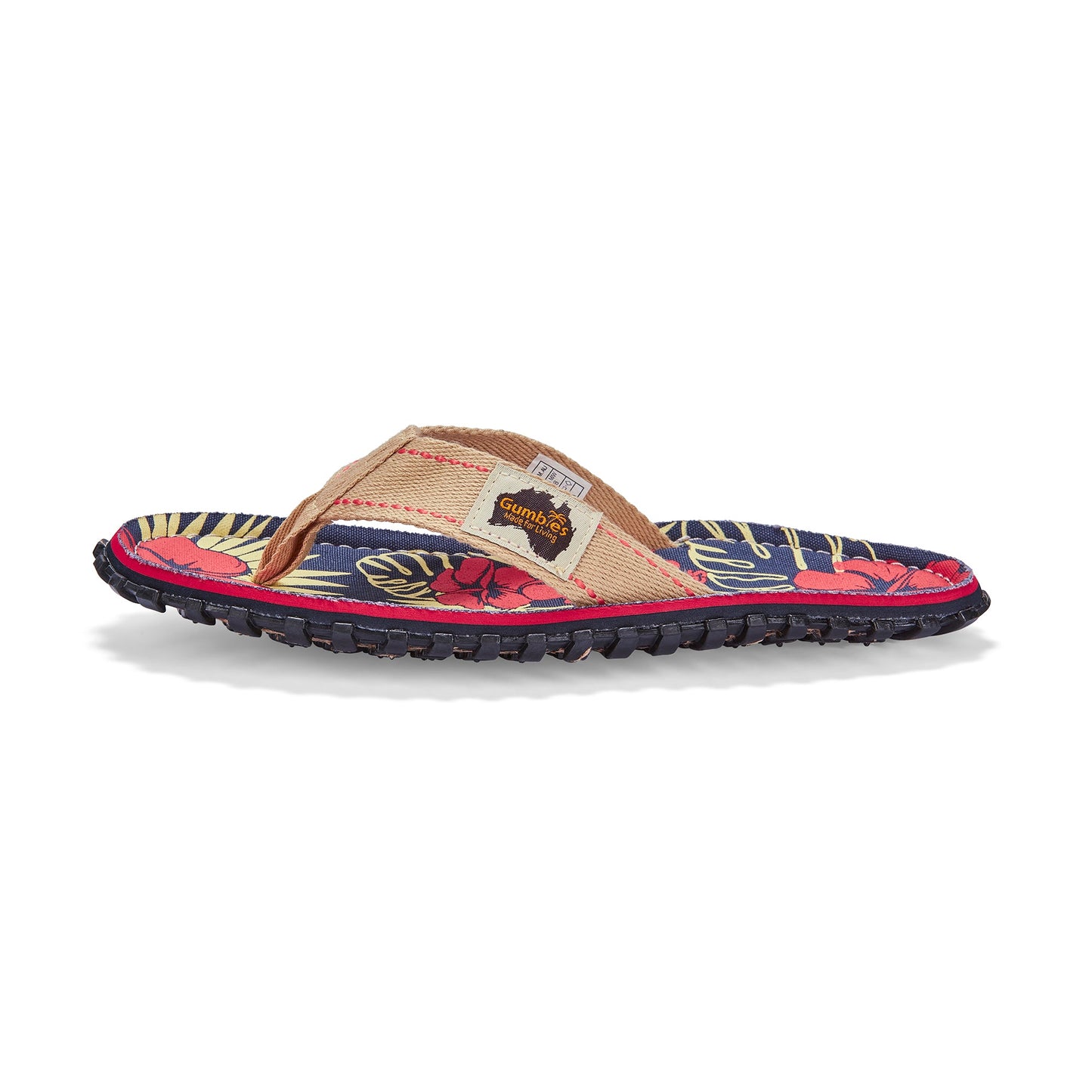 Gumbies Islander Flip-Flops - Men's - Denim Hibiscus