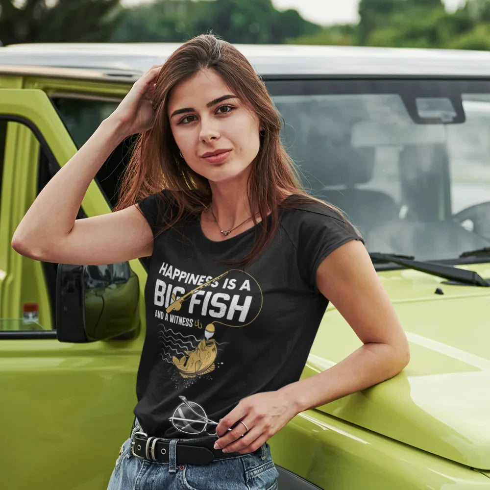 Outdoorzees Happiness Is A Big Fish T-Shirt for Women