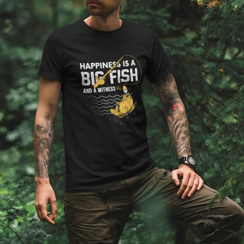 Outdoorzees Happiness Is A Big Fish Man T-Shirt