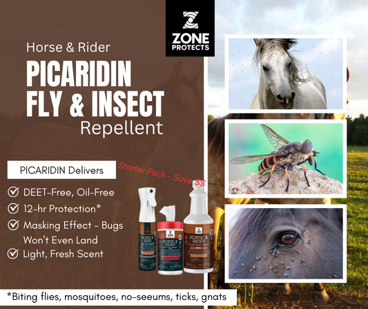 Zone Protects Horse & Rider Fly/Insect Repellent Starter Pack