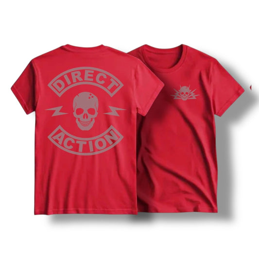 Direct Action Apparel ROCKER TEE (HEATHER CHARCOAL / HEATHER RED)