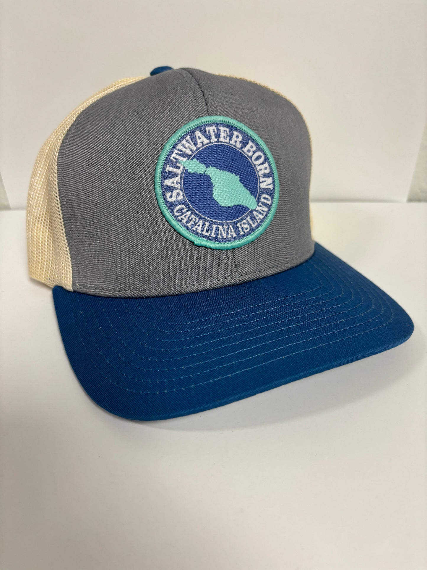 Saltwater Born Catalina Island, CA Structured Mesh Trucker Hat