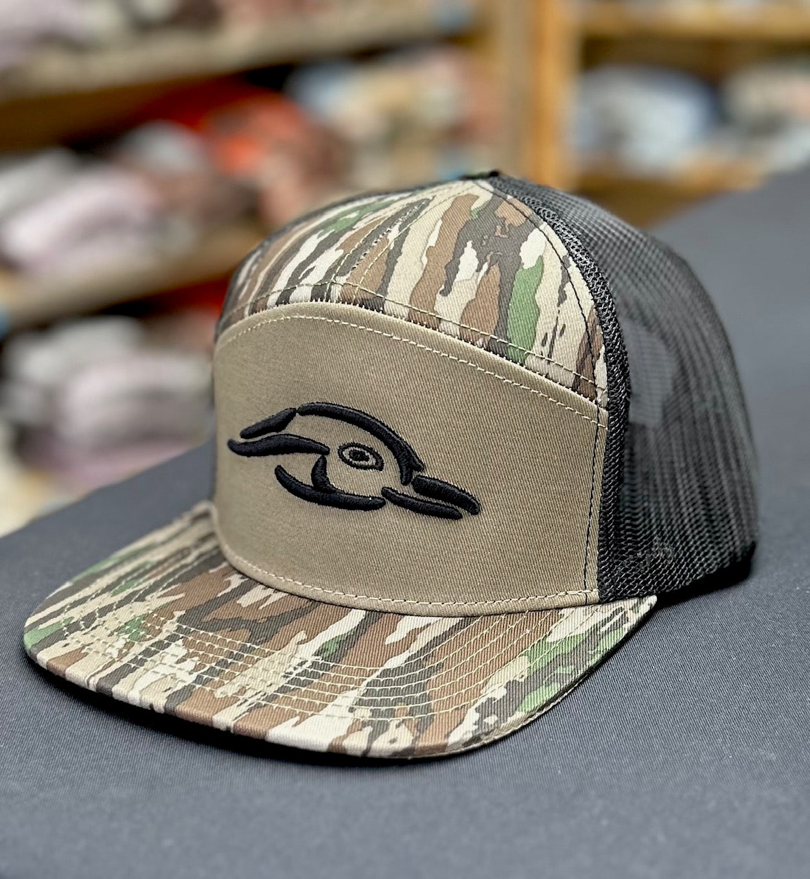 American Flyway Waterfowl Realtree Original 7 Panel Duck Logo Hat