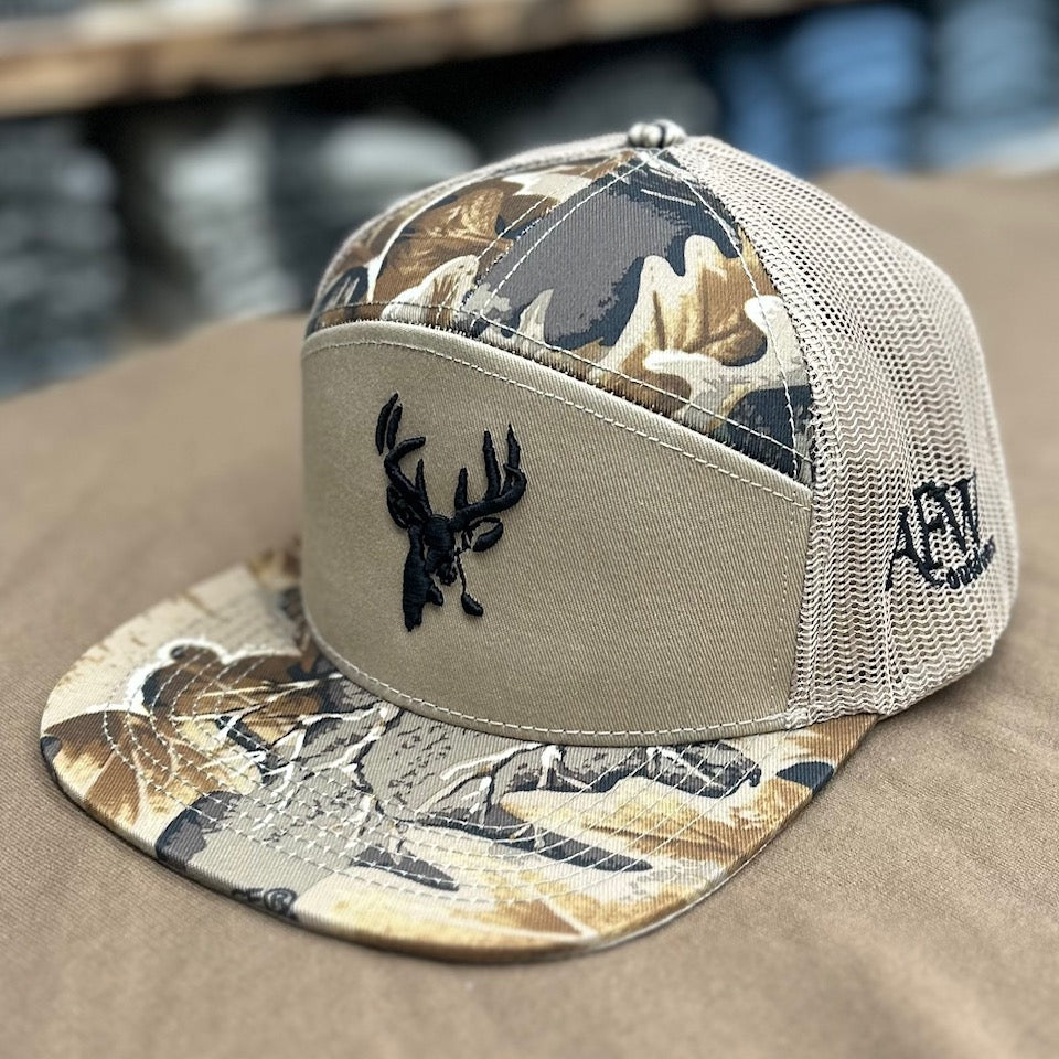 American Flyway Waterfowl Realtree Advantage 7 Panel Buck Logo Hat