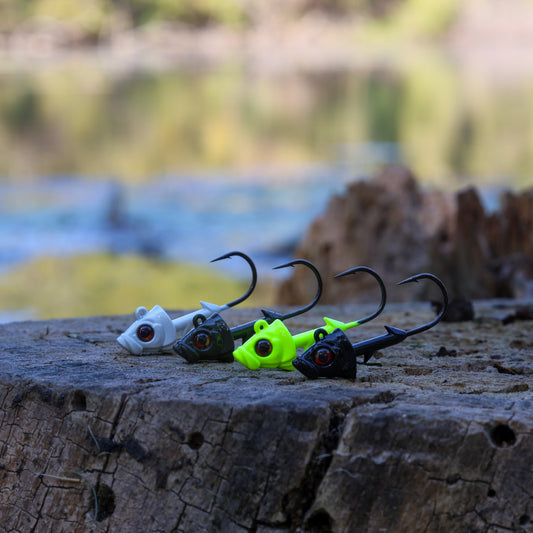 Reaction Tackle Lead Fish Head Jigs - 5-PACK - New