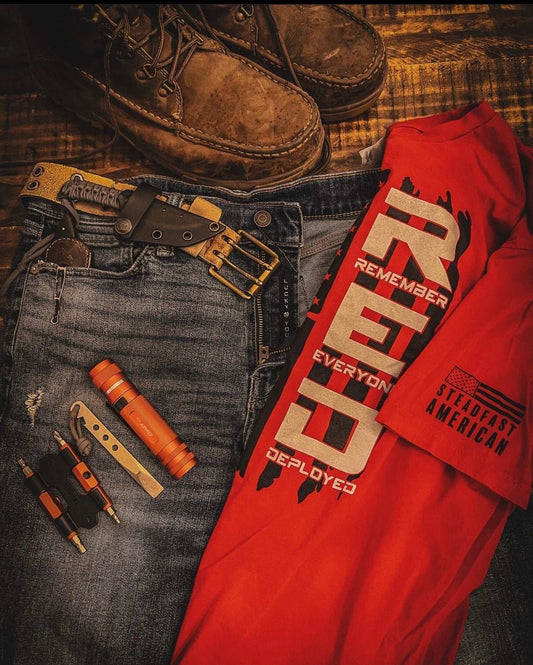 Steadfast American - Remember Everyone Deployed (R.E.D.) American Flag T-Shirt
