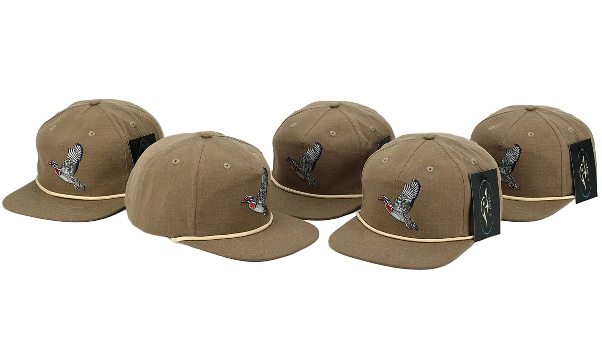 American Flyway Waterfowl Flying Wood Duck Brown RipStop Hat