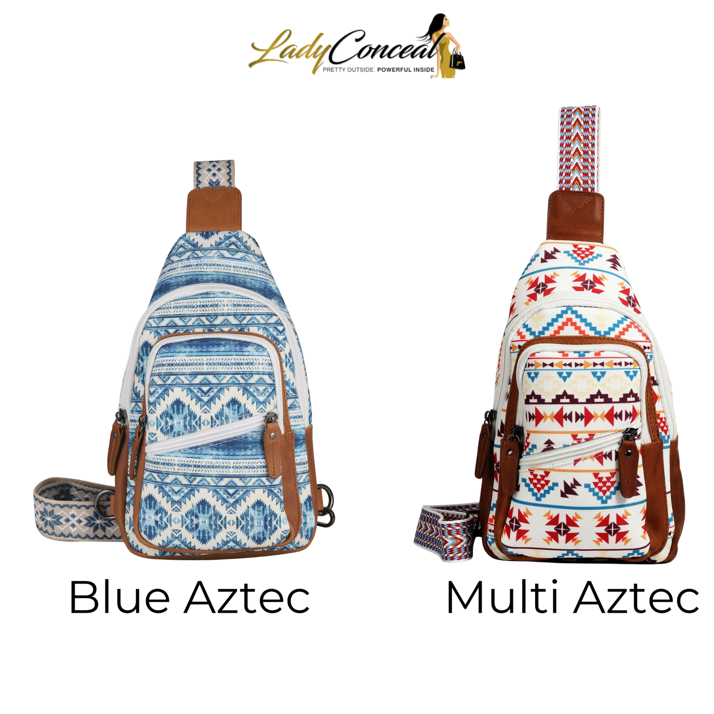 Concealed Carry Aztec Indie Canvas Sling by Lady Conceal