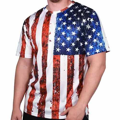 The Flag Shirt Co - Men's American Flag Sublimated  T-Shirt