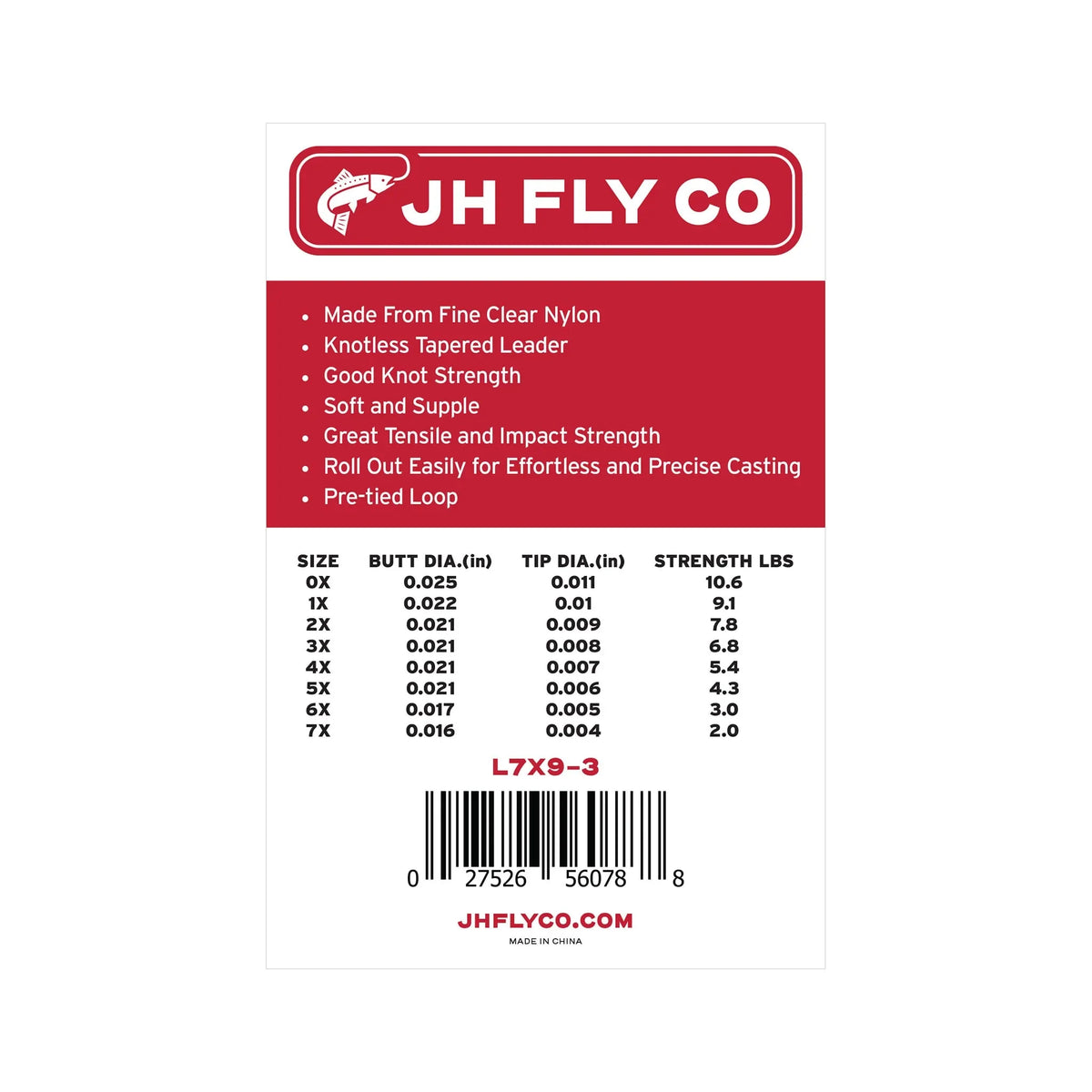 Jackson Hole Fly Co Monofilament Nylon Tapered Leader - 3 Pack