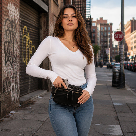 Concealed Carry Jessie Unisex Lambskin Belt Bag by Lady Conceal