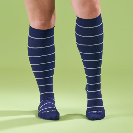 Comrad Knee-High Compression Socks – Stripes (20-30 mmHg)