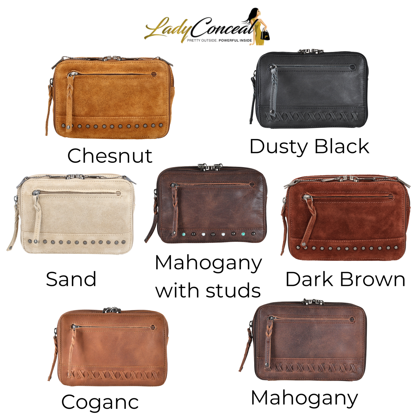 Concealed Carry Kailey Leather Purse Pack by Lady Conceal