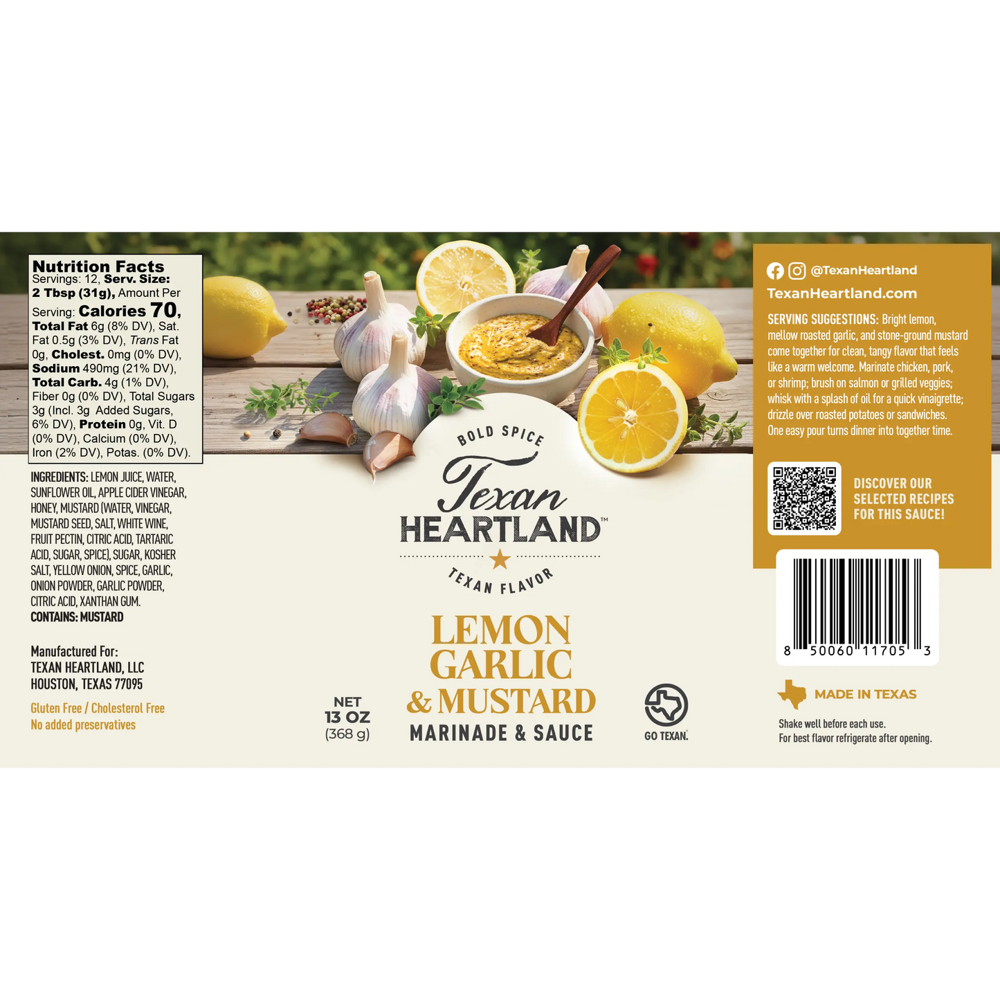 Texan Heartland Lemon, Garlic & Mustard Marinade & Sauce