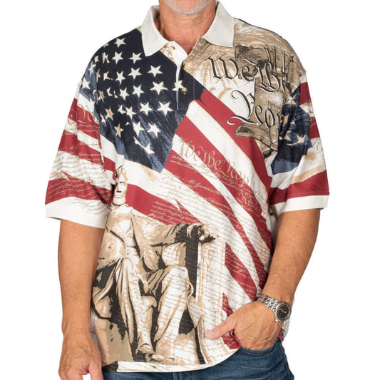 The Flag Shirt Co - Men's Abraham Lincoln 100 % Cotton Polo Shirt