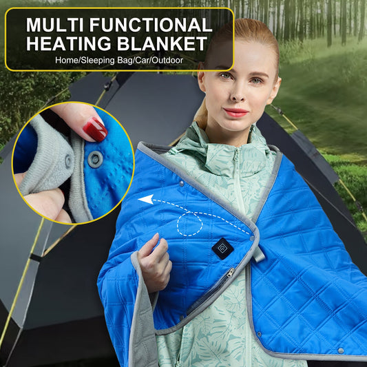 LITEGUEST Heated Camping Blanket Polar Fleece Waterproof USB-Powered