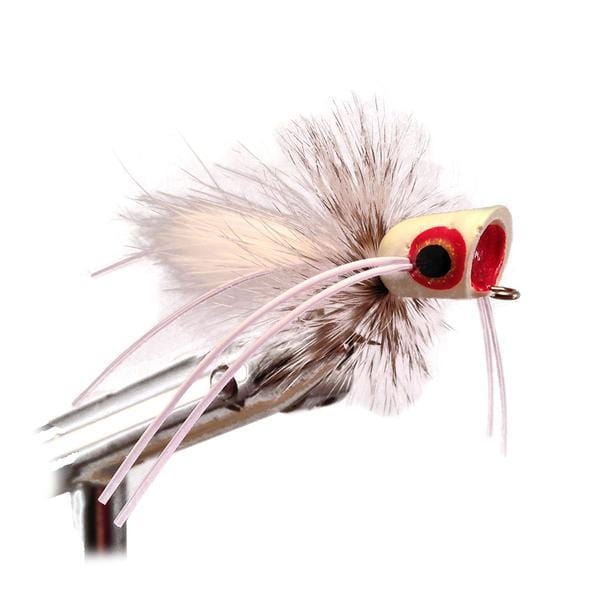 Wild Water - White Concave Face Mini Panfish Popper, Size 6, Qty. 4