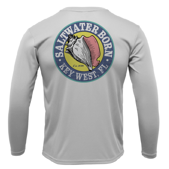 Saltwater Born Key West, FL Mahi on Chest Long Sleeve UPF 50+ Dry-Fit Shirt