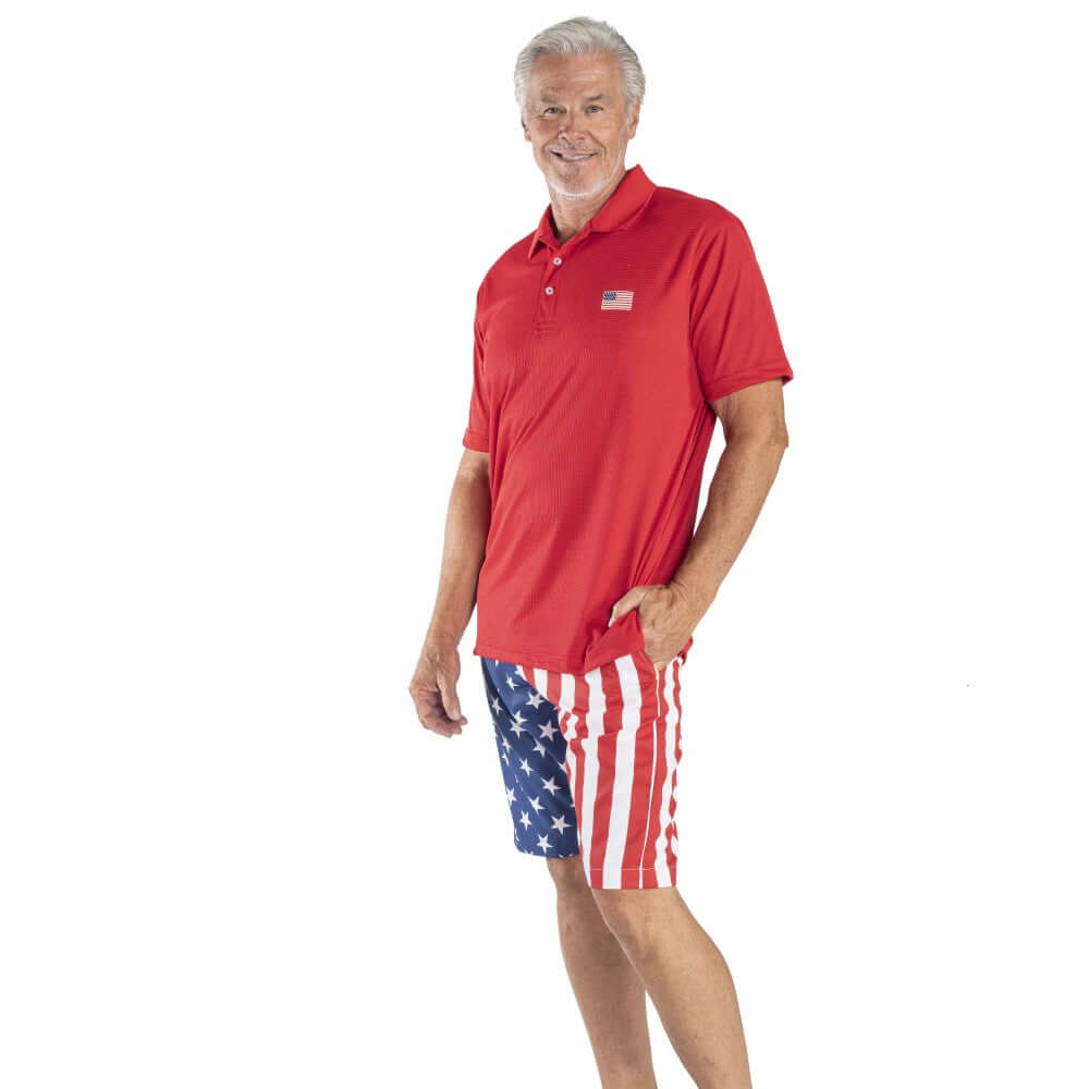 The Flag Shirt Men's American Flag Golf Shorts