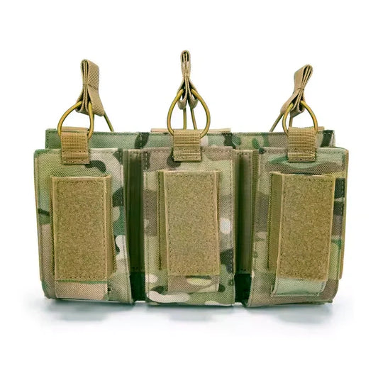 MUCITUP MUCTAC Kangaroo Triple Mag Pouch – 1000D Nylon, Holds 3 - 5.56 & 3 - 9mm Mags – MC