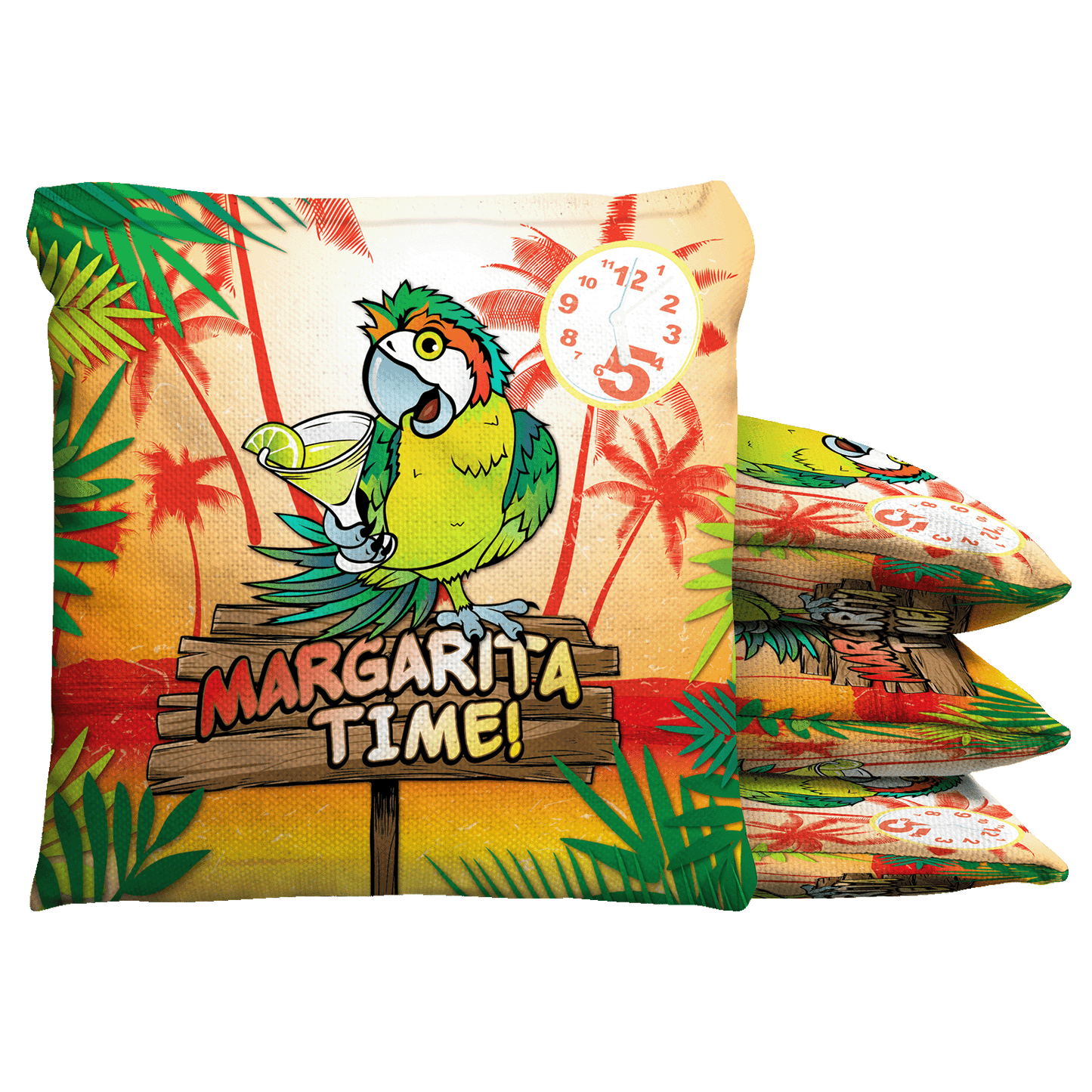 Baggo Margarita Time Parrot Baggo Cornhole Bean Bag Toss Bags (set of 8)