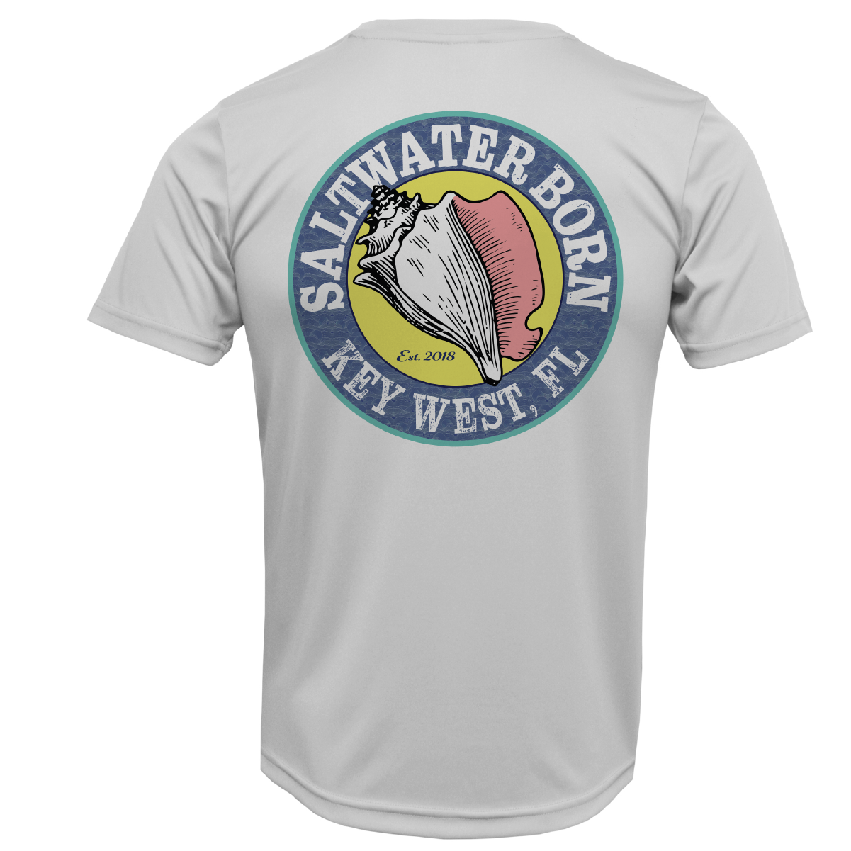 Saltwater Born Key West, FL Mahi on Chest Short Sleeve UPF 50+ Dry-Fit Shirt