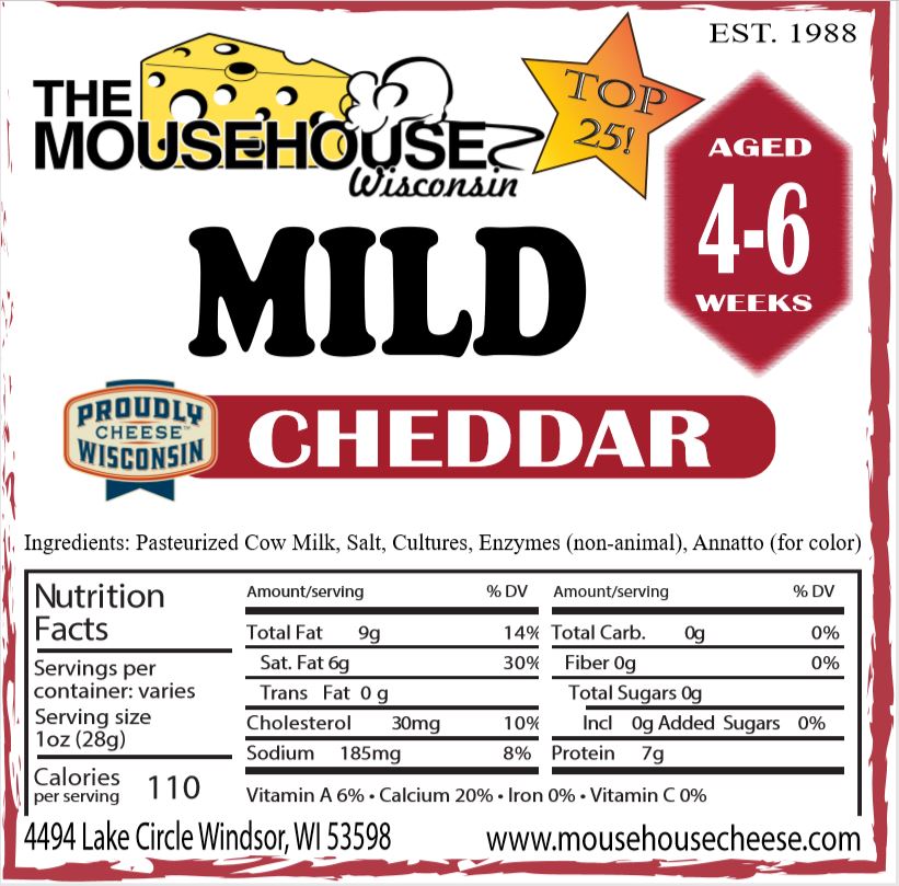 Mousehouse Cheesehaus 4-6 Week Old Mild Cheddar