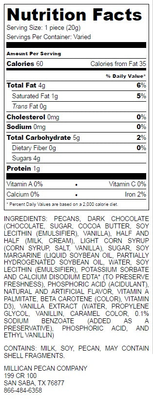 Millican Pecan - Dark Chocolate Caramillicans - Gift Box