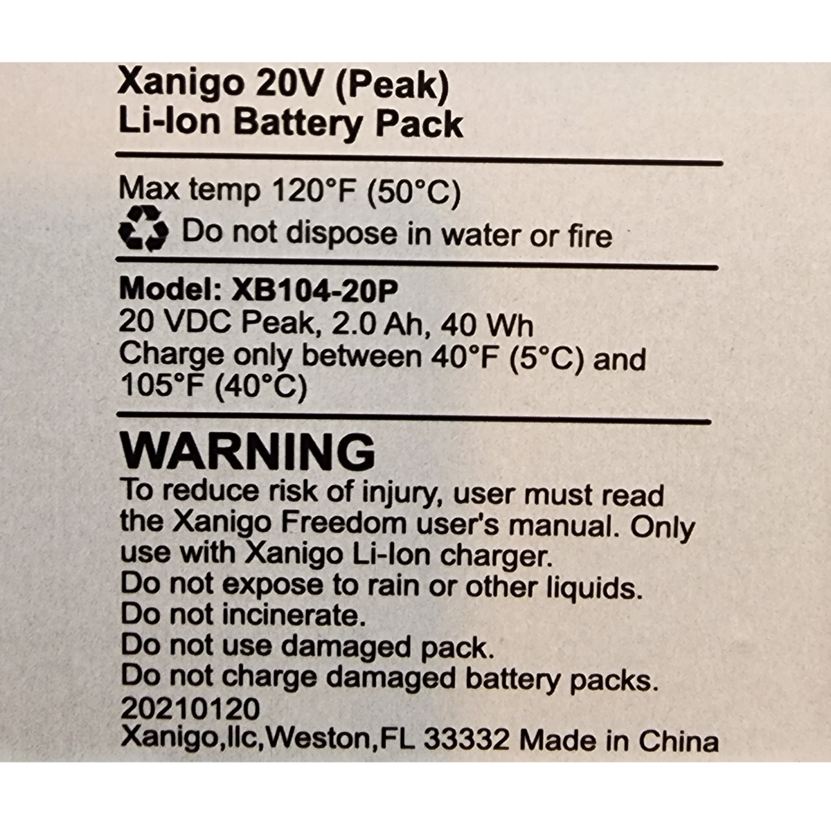 Xanigo Marine Freedom Atomizer Battery Pack