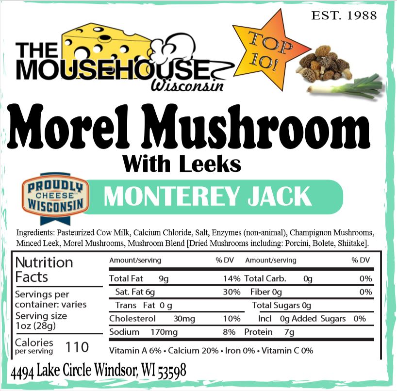 Mousehouse Cheesehaus Morel Mushroom with Leeks Monterey Jack
