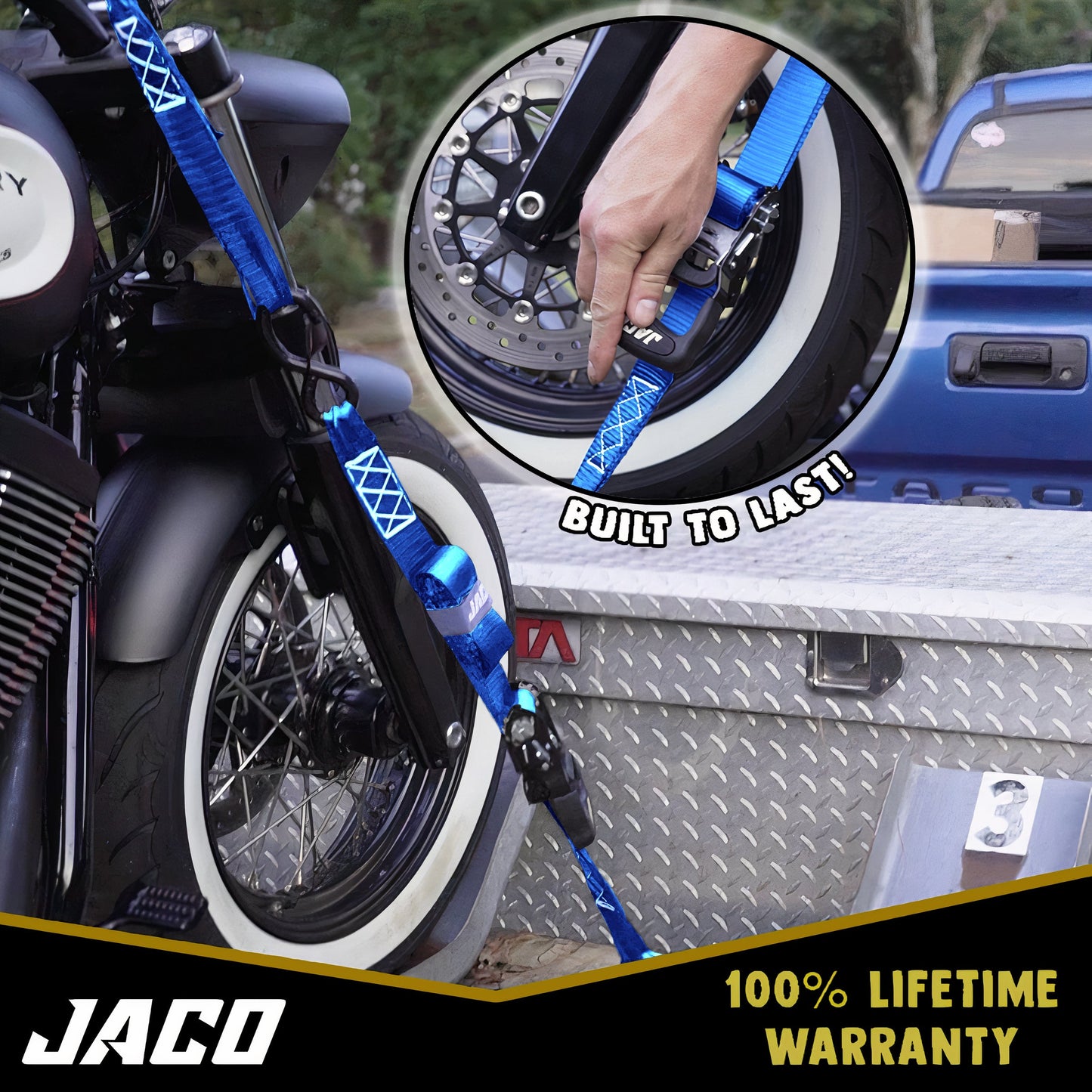 Jaco Tie Down Ratchet Straps with Soft Loops (1.6 in x 8 ft) - Heavy Duty Set | AAR Certified Break Strength (5,208 lbs)