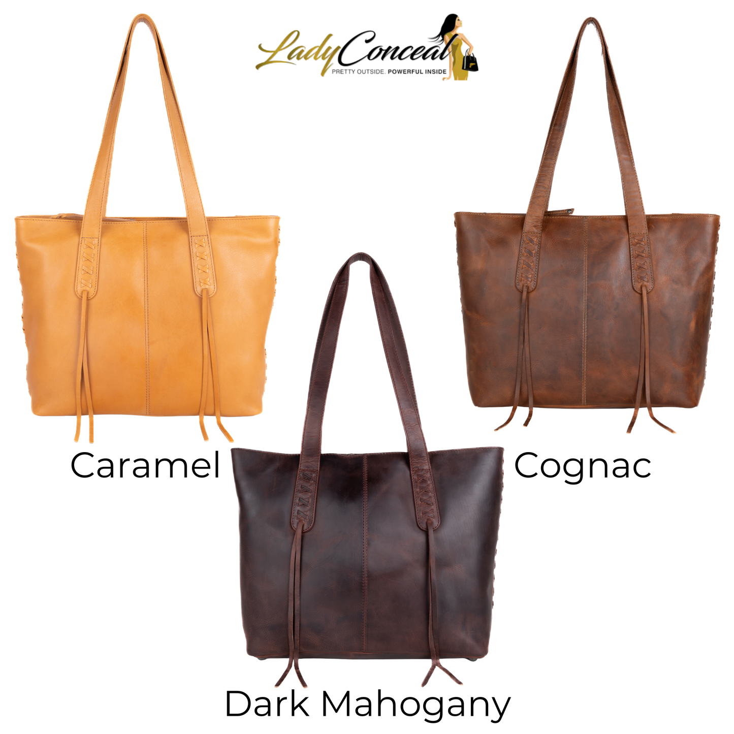 Concealed Carry Norah Leather Tote by Lady Conceal