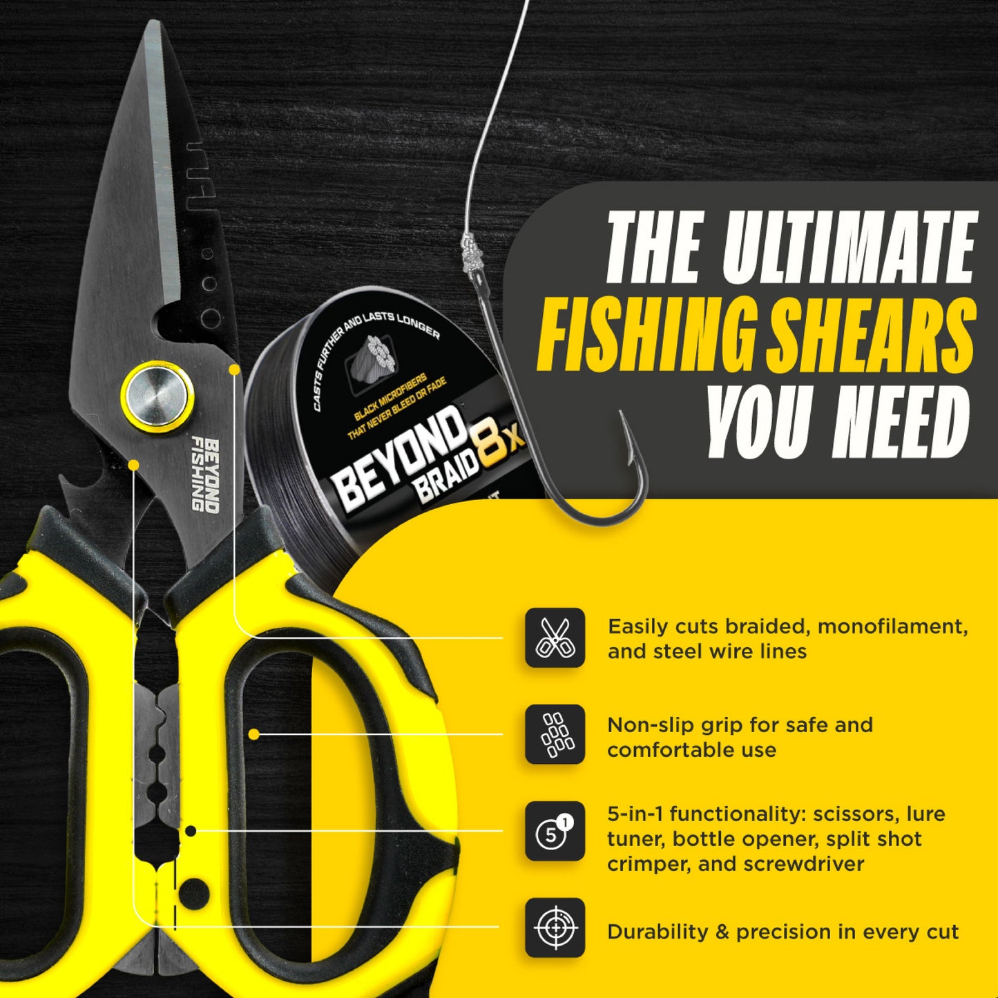 Beyond Fishing 6.5" Omni Pro Fishing Shears