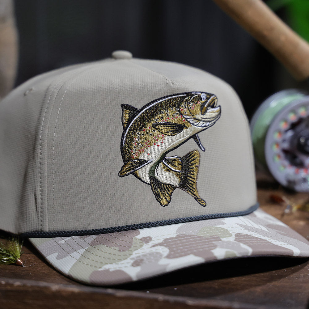 Paramount Outdoors Brown Trout Rope Cap Fly Fishing 5-Panel