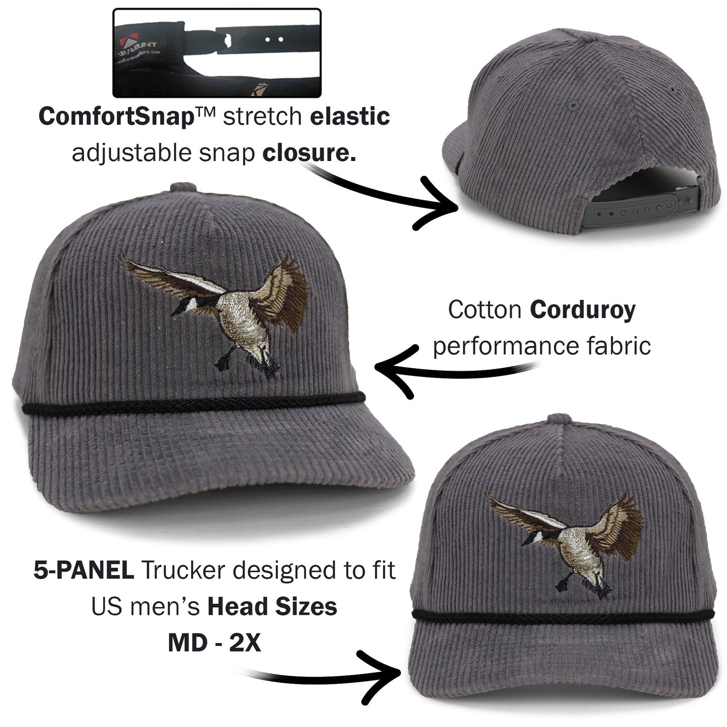 Paramount Outdoors New Canadian Goose Corduroy 5-Panel Rope Cap