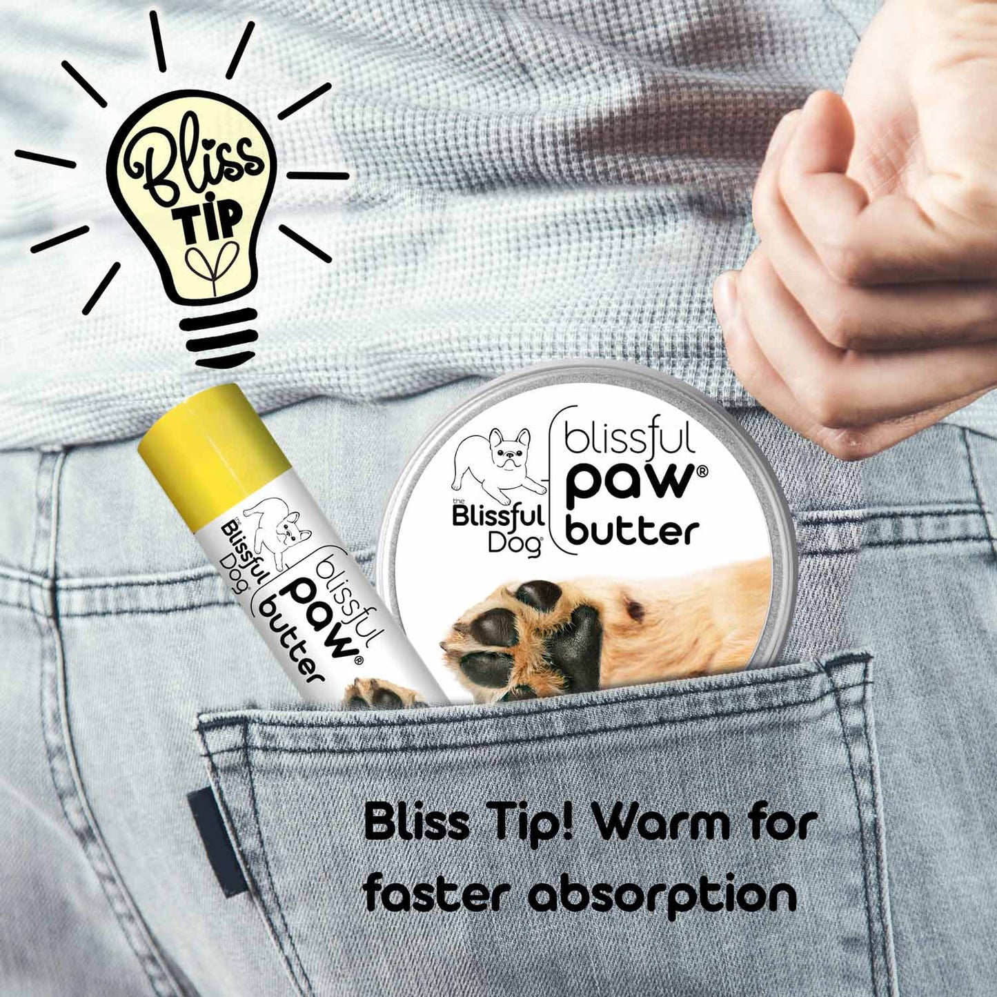 The Blissful Dog Blissful Paw® Butter Moisturizes Rough, Dry Paw Pads