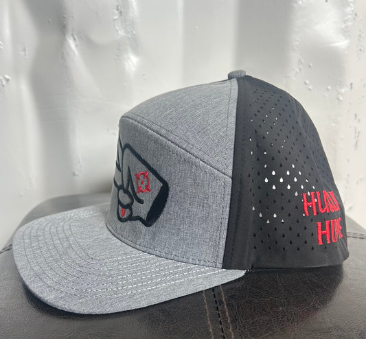 Hustlin Hippie PL Series Hydro Cap- HEATHER GRAY/BLACK- BLACK LOGO w/ BOLD style