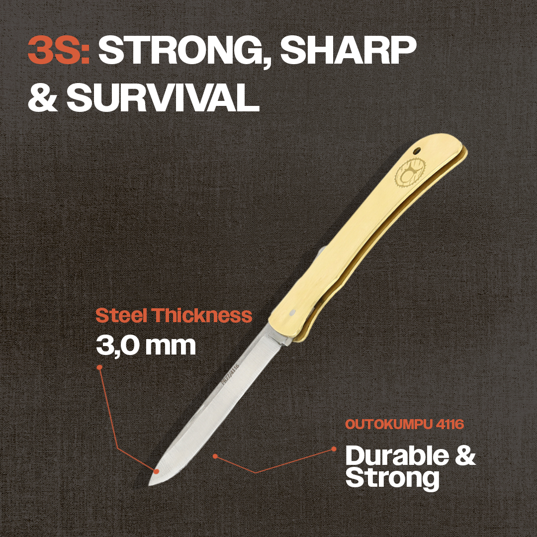Kam Knife – PR77 - Brass Handle - Pocket Knife