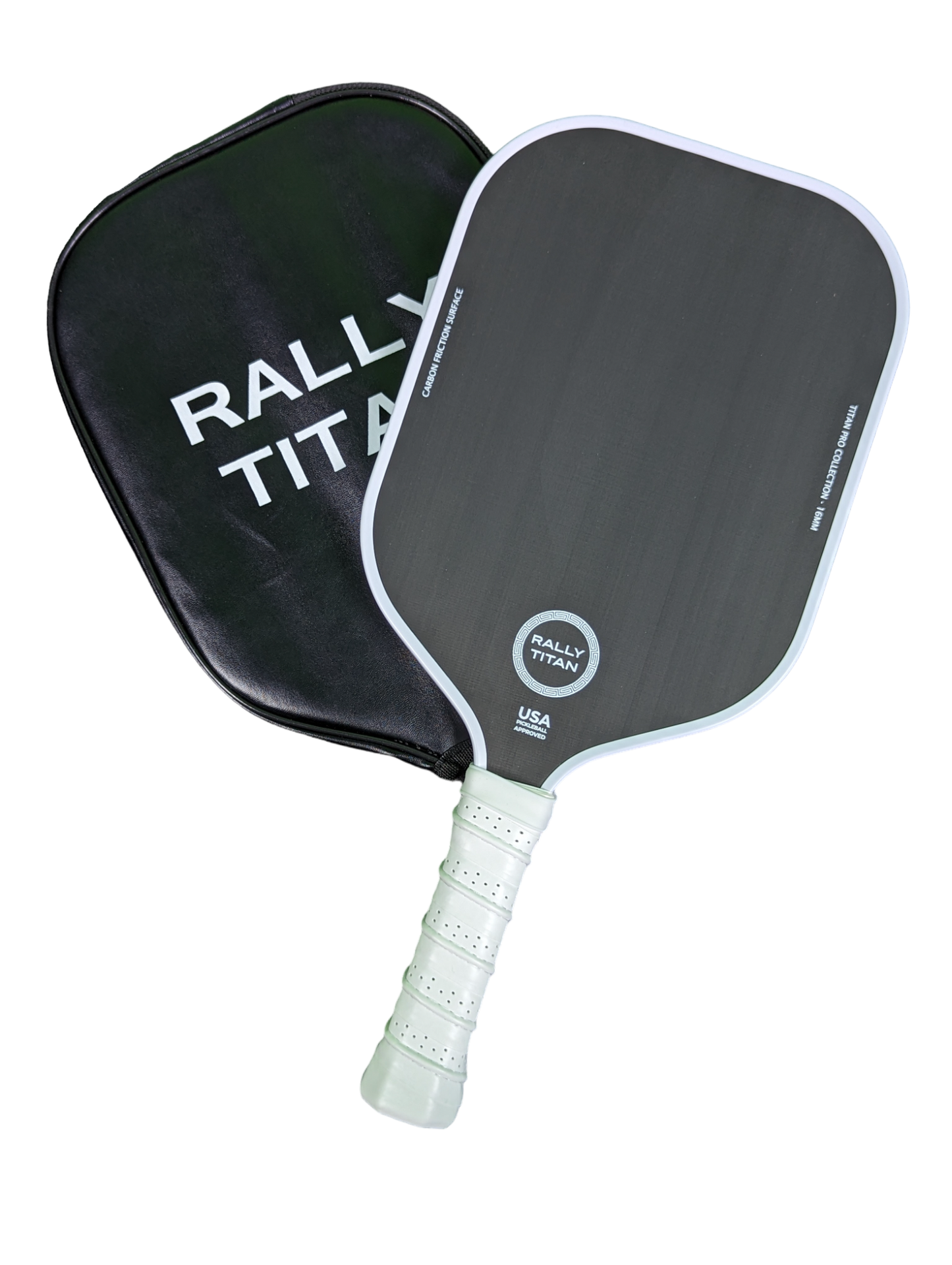 Rally Titan Pickleball Titan Pro Control | 16MM | T700 Titan Carbon Friction Surface | Textured Surface | White