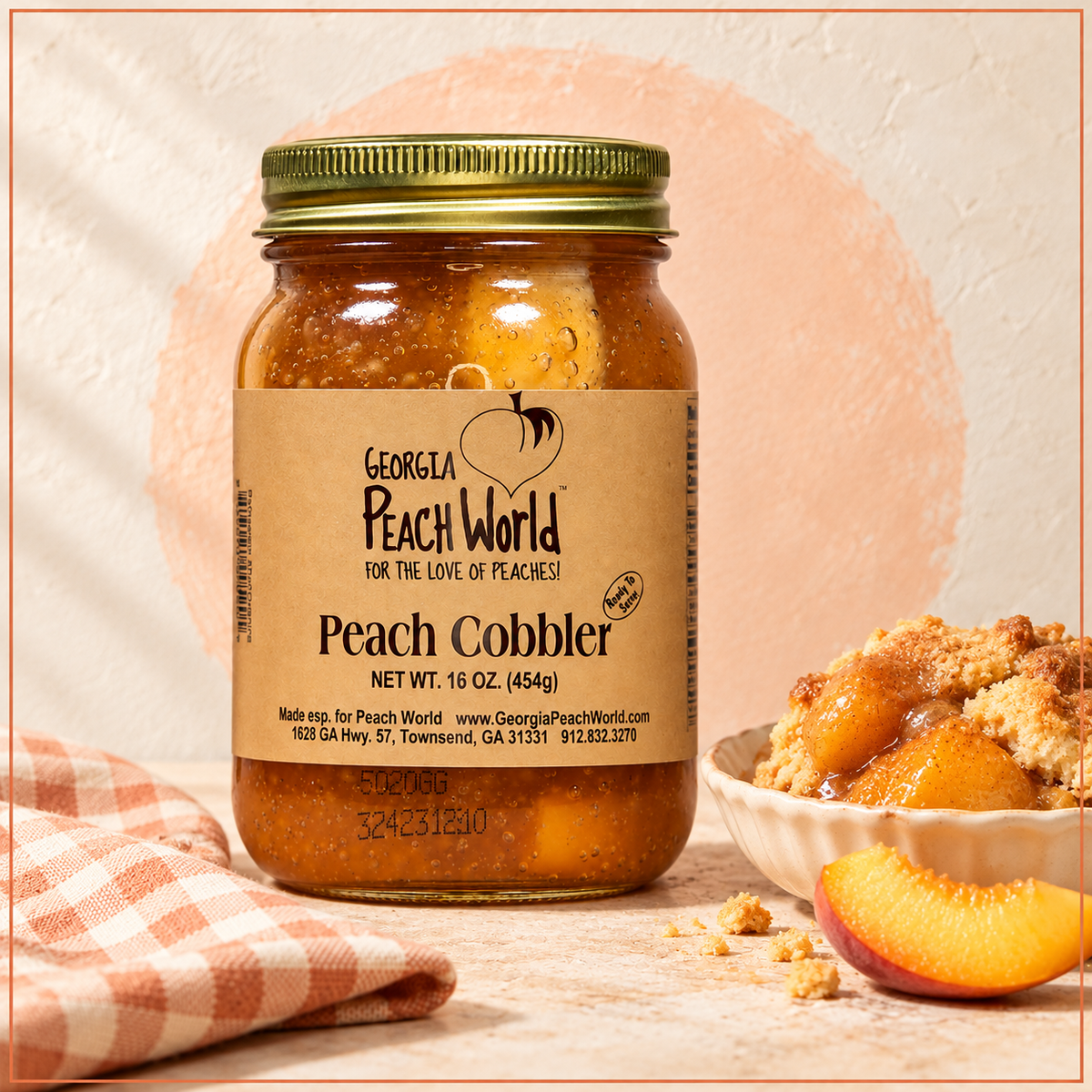 Georgia Peach Peach Cobbler in- a- jar
