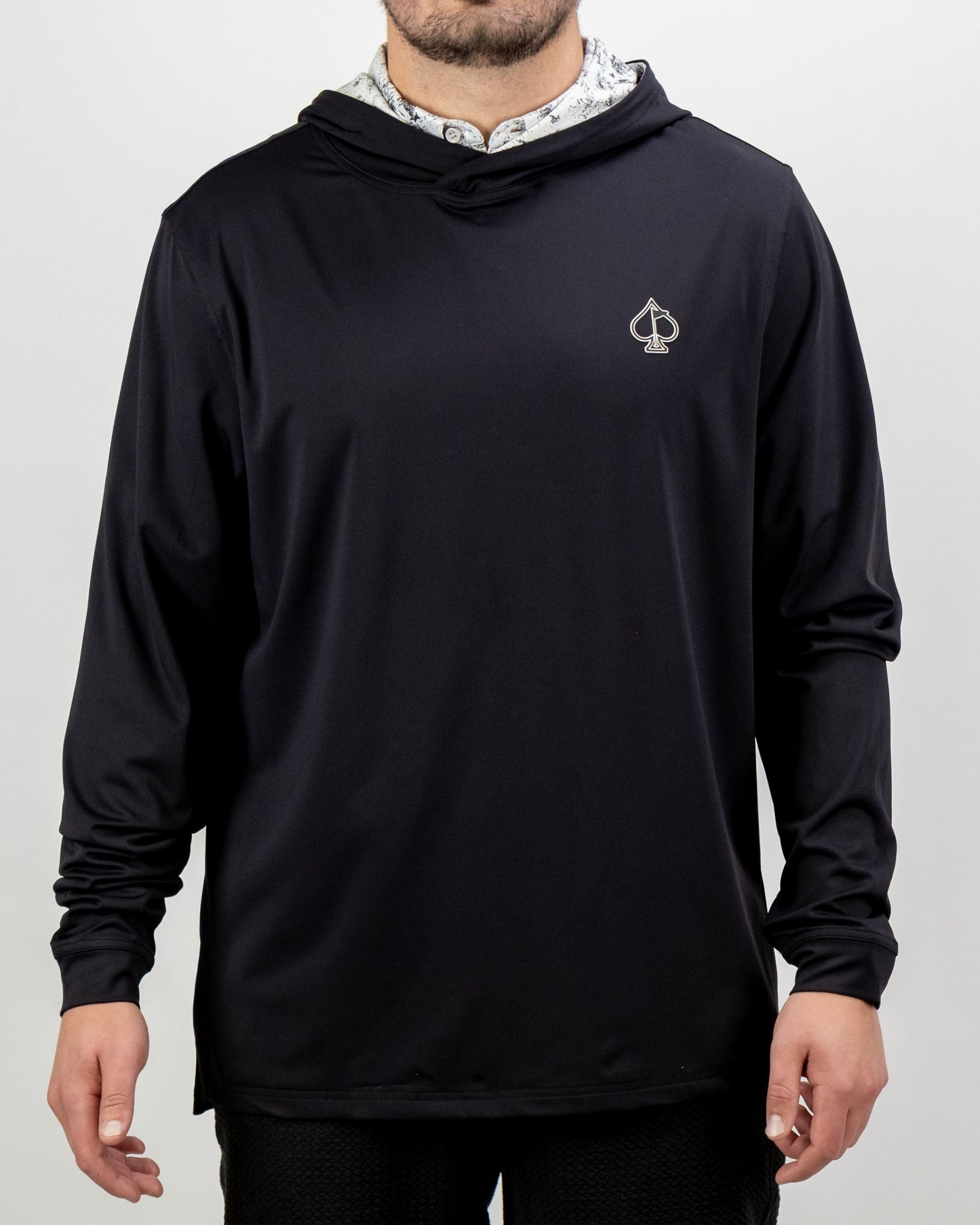 Pins and Aces Performance Golf Hoodie - White Noise