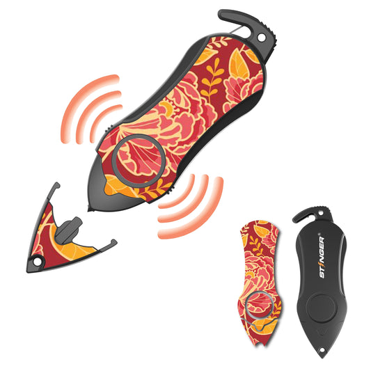 Stinger Survival Tools Personal Alarm Keychain Safety Emergency Tool (Peony)