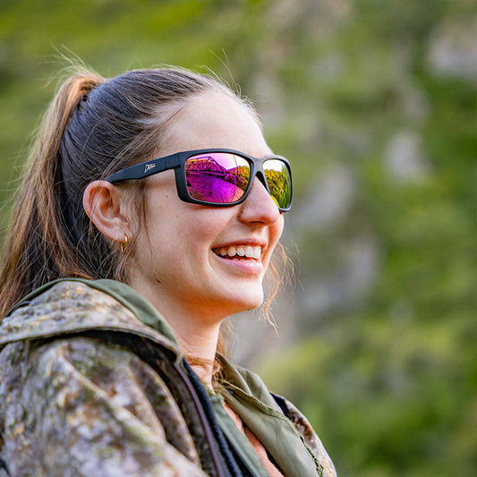 Detour Sunglasses Breach - Matte Black - Pink Polarized ANSI Z87+