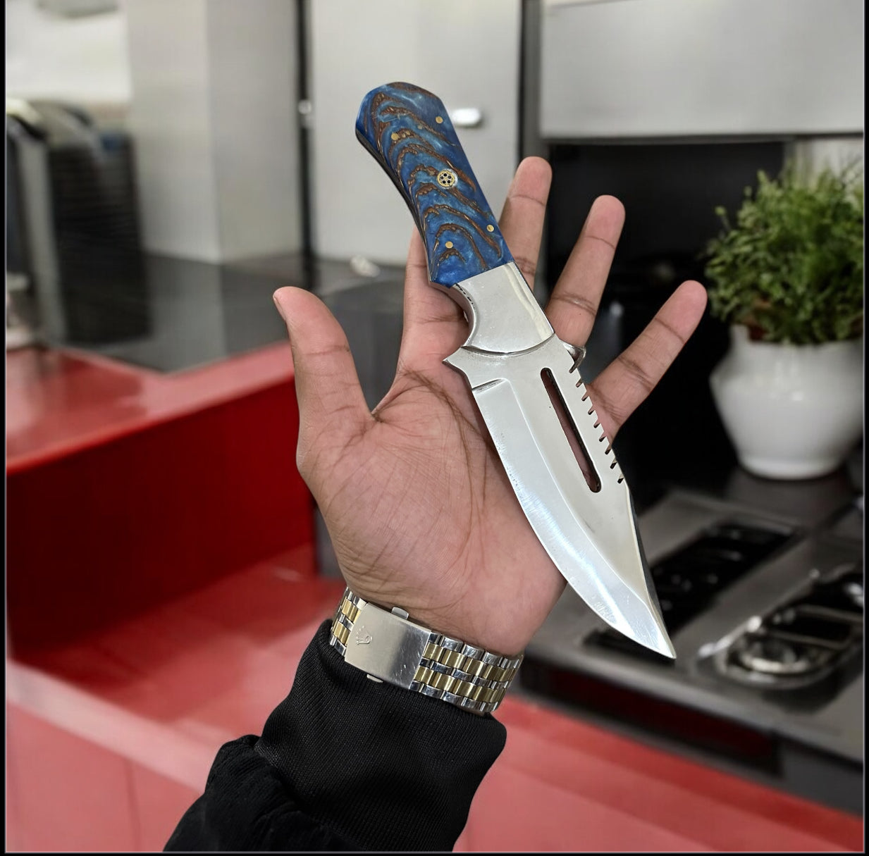 Texan Knives Premium D2 Steel Hunting Knife with Leather Case – Durable & Precision Crafted