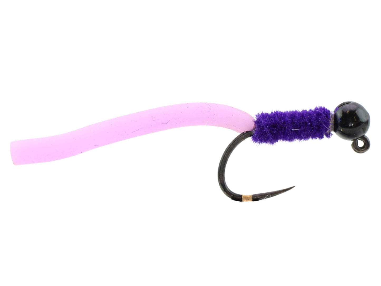 Wild Water - Tungsten Bead Head Purple Squirmy Worm, Size 12, Qty. 6
